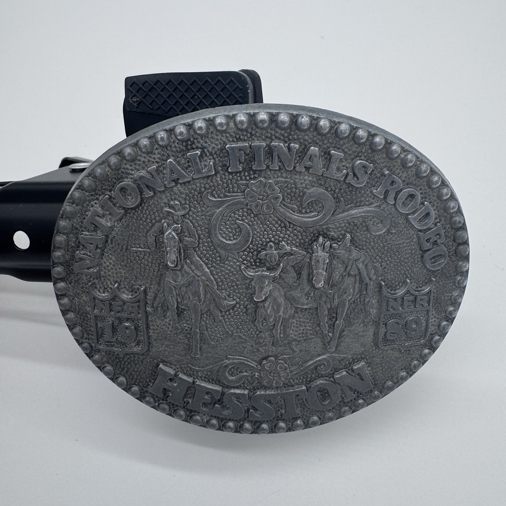 Vintage National Finals Rodeo 1989 Hesston Fred Fellows Collector's Belt Buckle.
